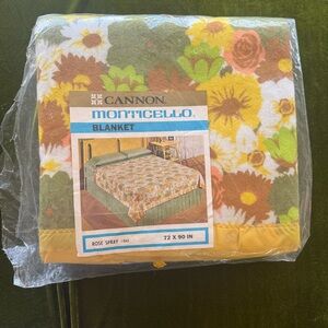 Canon Monticello Floral Blanket - Green, Yellow, Brown